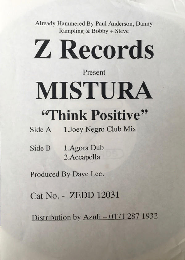 Mistura - Think Positive | Z Records (ZEDD 12 031) - 3