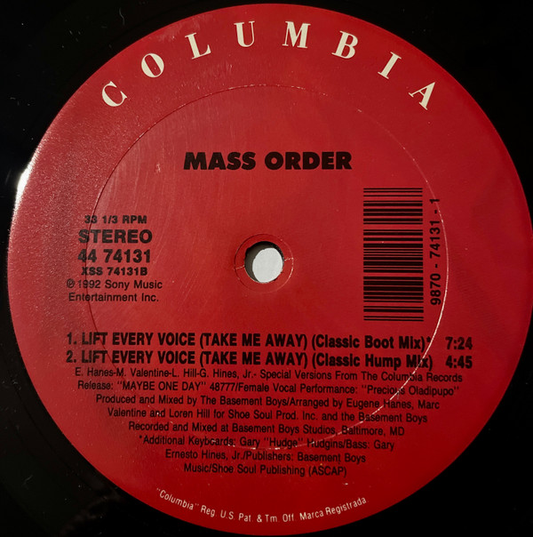 Mass Order - Lift Every Voice (Take Me Away) | Columbia (44 74131) - 4