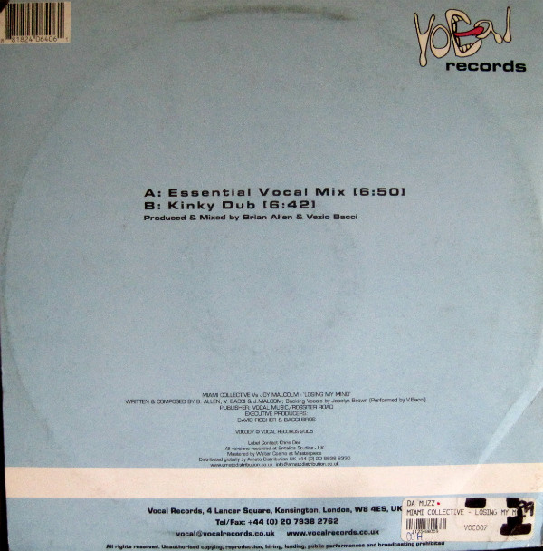 The Miami Collective & Joy Malcolm - Losing My Mind | Vocal Records (VOC007) - 2 The Miami Collective & Joy Malcolm - Losing My Mind | Vocal Records (VOC007) - 2