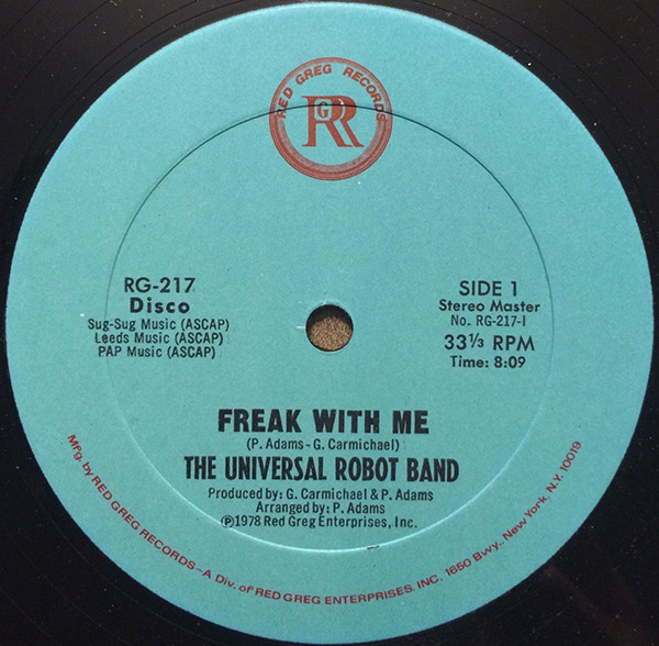 The Universal Robot Band - Freak With Me | Red Greg Records (RG-217) - main