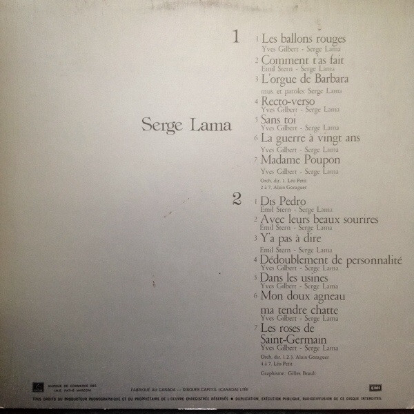 Serge Lama - Les Ballons Rouges | Pathé (SPAE 67358) - 2 Serge Lama - Les Ballons Rouges | Pathé (SPAE 67358) - 2