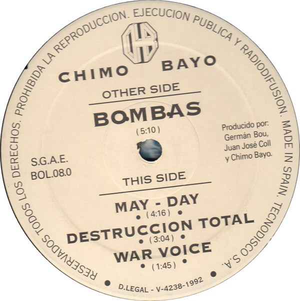 Chimo Bayo - Bombas | Bol Records (BOL.08.0) - 3 Chimo Bayo - Bombas | Bol Records (BOL.08.0) - 3