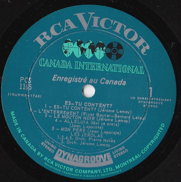 Les Jérolas - Es-Tu Content ? | RCA Victor (PCS-1165) - 3 Les Jérolas - Es-Tu Content ? | RCA Victor (PCS-1165) - 3