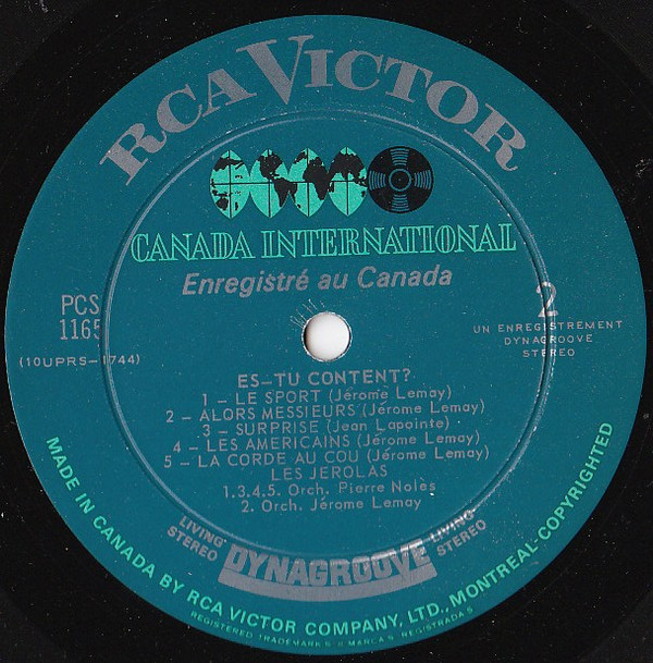 Les Jérolas - Es-Tu Content ? | RCA Victor (PCS-1165) - 4 Les Jérolas - Es-Tu Content ? | RCA Victor (PCS-1165) - 4