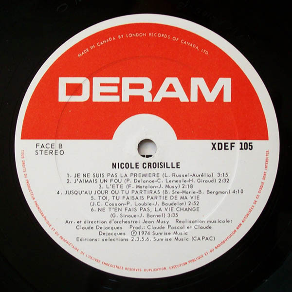 Nicole Croisille - Parlez Moi De Lui | Deram (XDEF-105) - 4 Nicole Croisille - Parlez Moi De Lui | Deram (XDEF-105) - 4