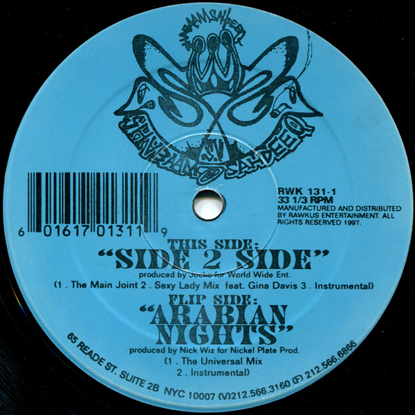 Shabaam Sahdeeq - Side 2 Side / Arabian Nights | Rawkus (RWK 131) - 2