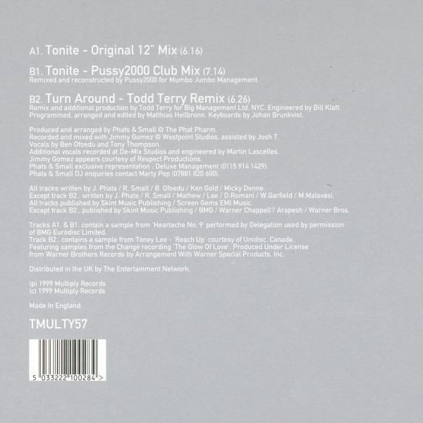 Phats & Small - Tonite | Multiply Records (TMULTY57) - 2 Phats & Small - Tonite | Multiply Records (TMULTY57) - 2