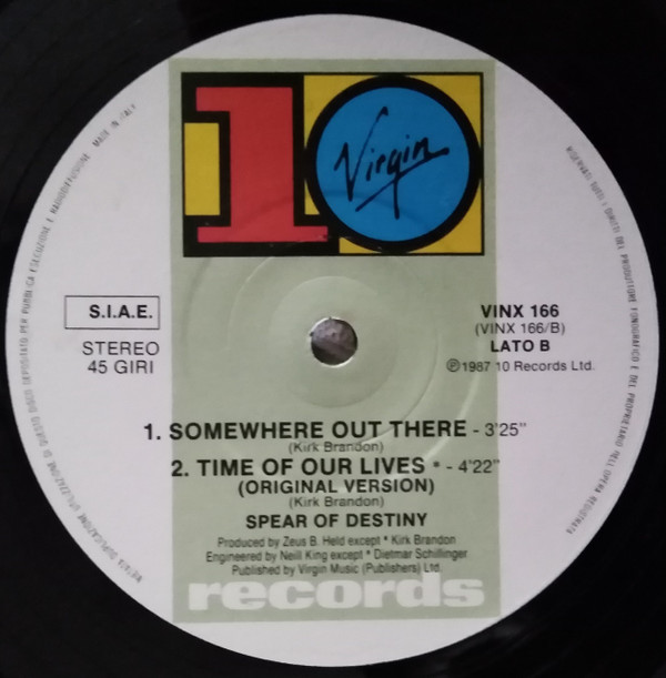 Spear Of Destiny - Strangers In Our Town | Virgin (VINX 166) - 4