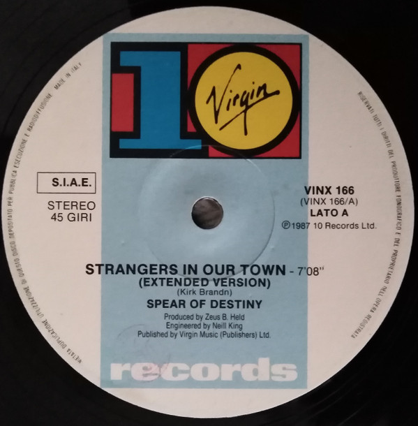 Spear Of Destiny - Strangers In Our Town | Virgin (VINX 166) - 3