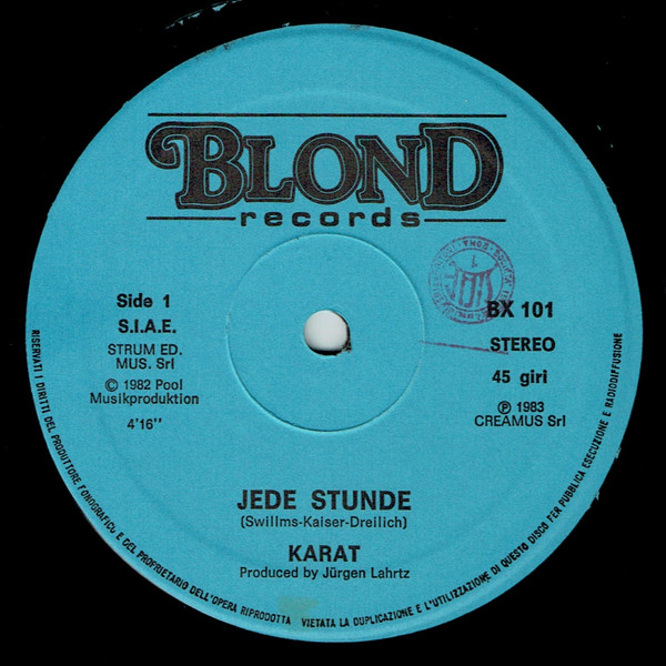Karat - Jede Stunde / Falscher Glanz | Blond Records (BX 101) - 3 Karat - Jede Stunde / Falscher Glanz | Blond Records (BX 101) - 3