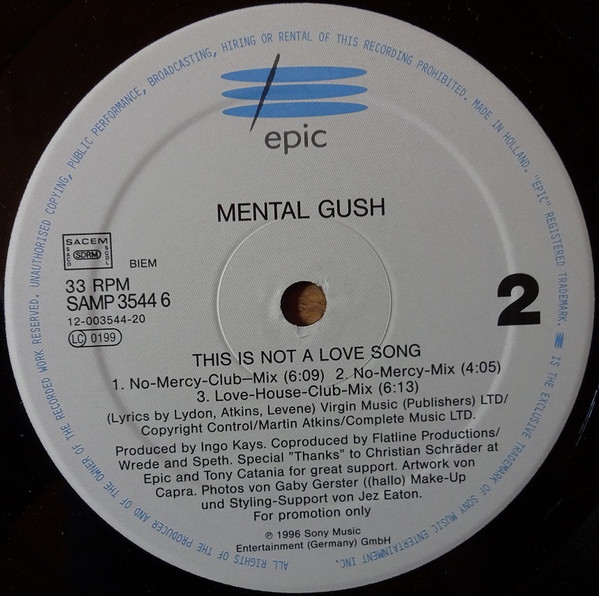 Mental Gush - This Is Not A Love Song | Epic (SAMP 3544 6) - 2 Mental Gush - This Is Not A Love Song | Epic (SAMP 3544 6) - 2