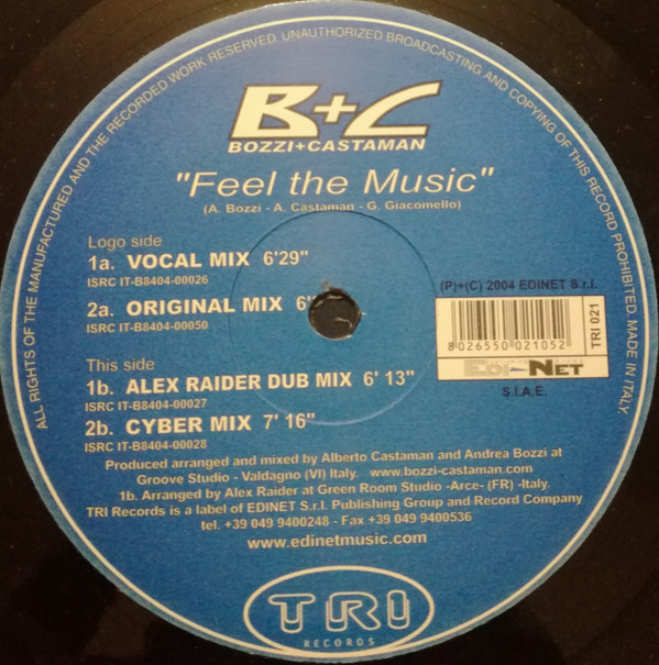 Bozzi+Castaman - Feel The Music | Tri Records (TRI 021) - 3 Bozzi+Castaman - Feel The Music | Tri Records (TRI 021) - 3