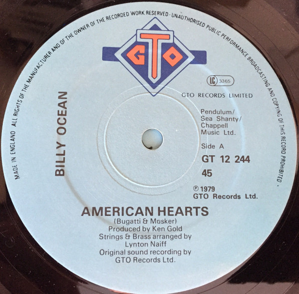 Billy Ocean - American Hearts | GTO (GT 12 244) - 2