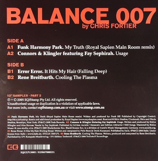 Chris Fortier - Balance 007 (12" Sampler - Part 2) | EQ Recordings (EQGLP12002) - 2 Chris Fortier - Balance 007 (12" Sampler - Part 2) | EQ Recordings (EQGLP12002) - 2