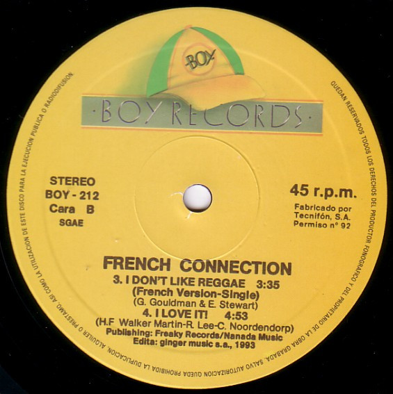 French Connection - I Don't Like Reggae | Boy Records (BOY-212) - 3