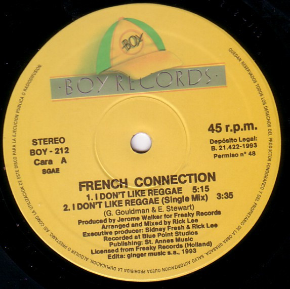 French Connection - I Don't Like Reggae | Boy Records (BOY-212) - 2