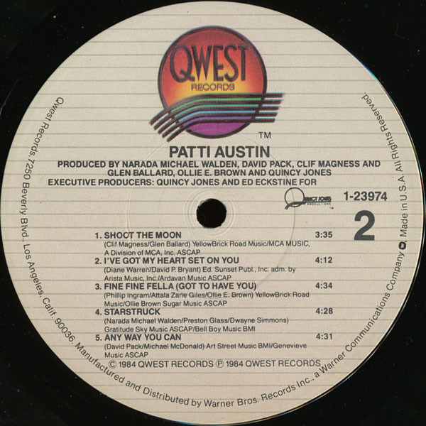 Patti Austin - Patti Austin | Qwest Records (1-23974) - 4 Patti Austin - Patti Austin | Qwest Records (1-23974) - 4