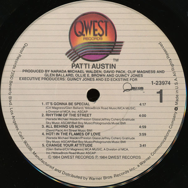 Patti Austin - Patti Austin | Qwest Records (1-23974) - 3 Patti Austin - Patti Austin | Qwest Records (1-23974) - 3