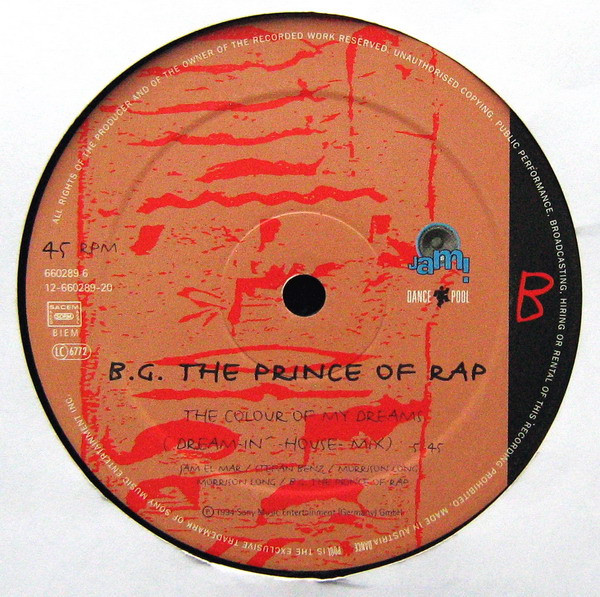 B.G. The Prince Of Rap - The Colour Of My Dreams | Dance Pool (DAN 660289 6) - 4