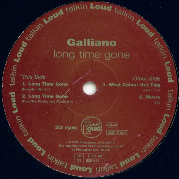 Galliano - Long Time Gone | Talkin' Loud (TLKX 48) - 4 Galliano - Long Time Gone | Talkin' Loud (TLKX 48) - 4