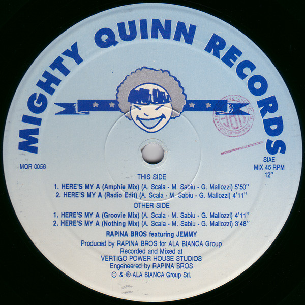 Rapina Bros Featuring Jemmy - Here's My A | Mighty Quinn Records (MQR 0056)
