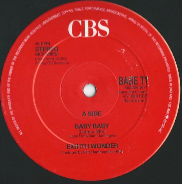 Eighth Wonder - Baby Baby (Dance Mix) | CBS (BABE T1) - 3 Eighth Wonder - Baby Baby (Dance Mix) | CBS (BABE T1) - 3