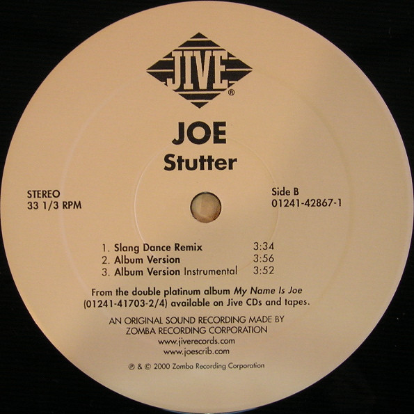 Joe Featuring Mystikal - Stutter (Remixes) | Jive (01241-42867-1) - 4