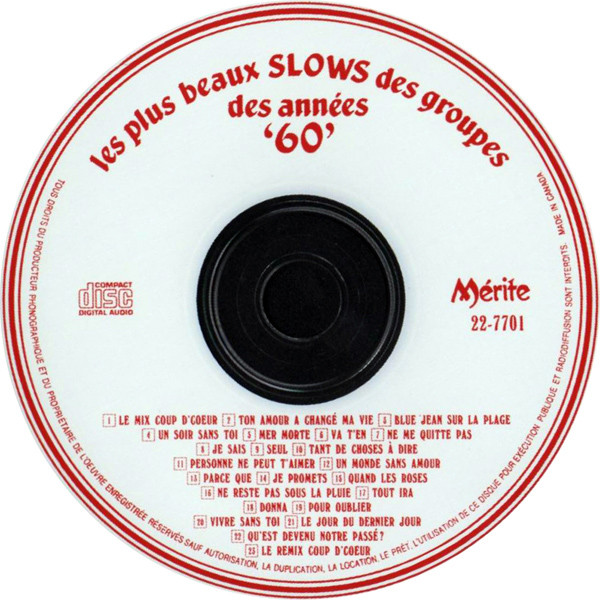 Various - Les Plus Beaux Slows Des Groupes Des Années '60' | Disques Mérite (22-7701) - 3