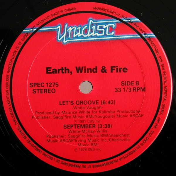 Earth, Wind & Fire - Fantasy / Sun Goddess / Let's Groove / September | Unidisc (SPEC 1275) - 2 Earth, Wind & Fire - Fantasy / Sun Goddess / Let's Groove / September | Unidisc (SPEC 1275) - 2