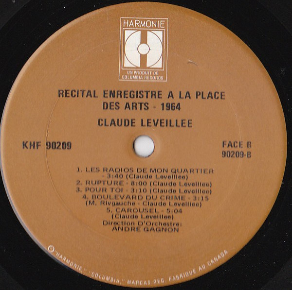 Claude Léveillée - Récital Enregistré A La Place Des Arts | Harmonie (KHF-90209) - 4