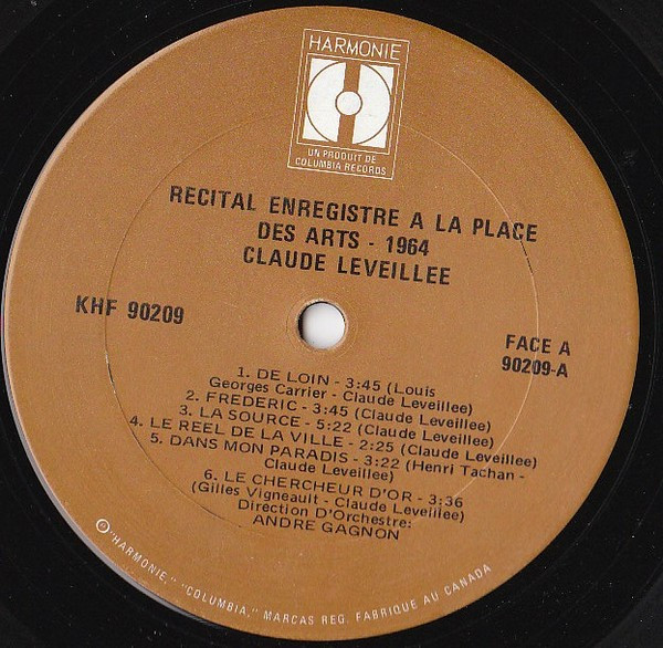 Claude Léveillée - Récital Enregistré A La Place Des Arts | Harmonie (KHF-90209) - 3