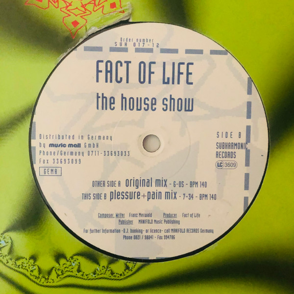 Fact Of Life - The House Show | Subharmonic Records (SUH 0017-12)