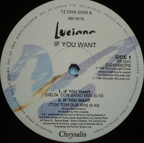 Luciana - If You Want | Chrysalis (12CHS 5009) - 3 Luciana - If You Want | Chrysalis (12CHS 5009) - 3