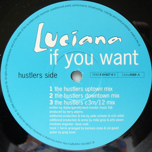 Luciana - If You Want | Chrysalis (12chsx5009) - 2