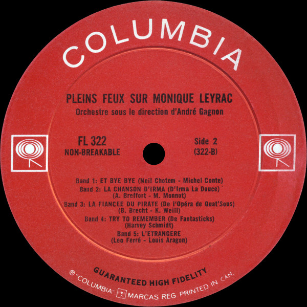Monique Leyrac - Pleins Feux Sur | Columbia (FL 322) - 4 Monique Leyrac - Pleins Feux Sur | Columbia (FL 322) - 4