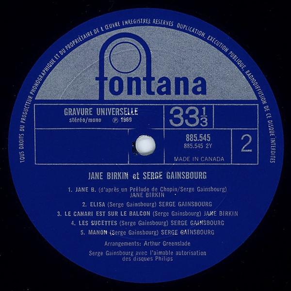 Serge Gainsbourg & Jane Birkin - Jane Birkin - Serge Gainsbourg | Fontana (885 545) - 4 Serge Gainsbourg & Jane Birkin - Jane Birkin - Serge Gainsbourg | Fontana (885 545) - 4