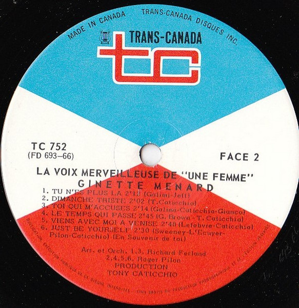 Ginette Ménard - La Voix Merveilleuse De Une Femme | Trans-Canada (TC 752) - 4 Ginette Ménard - La Voix Merveilleuse De Une Femme | Trans-Canada (TC 752) - 4