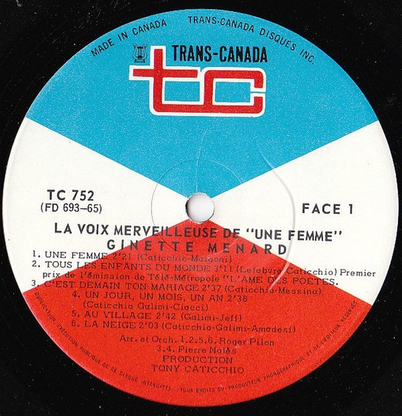 Ginette Ménard - La Voix Merveilleuse De Une Femme | Trans-Canada (TC 752) - 3 Ginette Ménard - La Voix Merveilleuse De Une Femme | Trans-Canada (TC 752) - 3