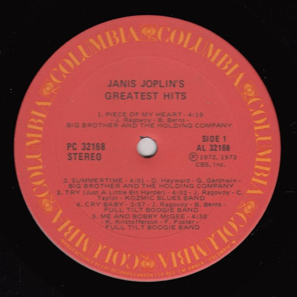 Janis Joplin - Janis Joplin's Greatest Hits | Columbia (WPC 32168) - 3
