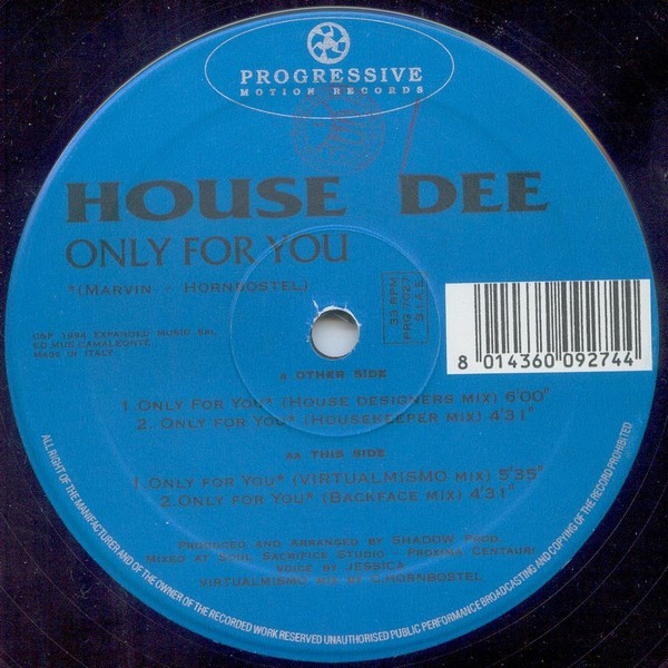 House Dee - Only For You | PRG (Progressive Motion Records) (PRG7027) - 2