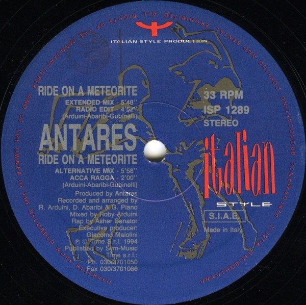 Antares - Ride On A Meteorite | Italian Style Production (ISP 1289)