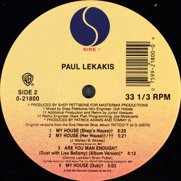 Paul Lekakis - My House | Sire (0-21800) - 2