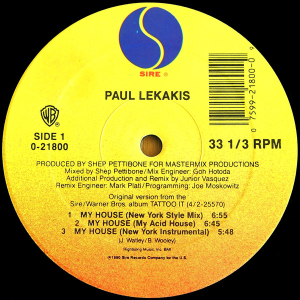 Paul Lekakis - My House | Sire (0-21800)