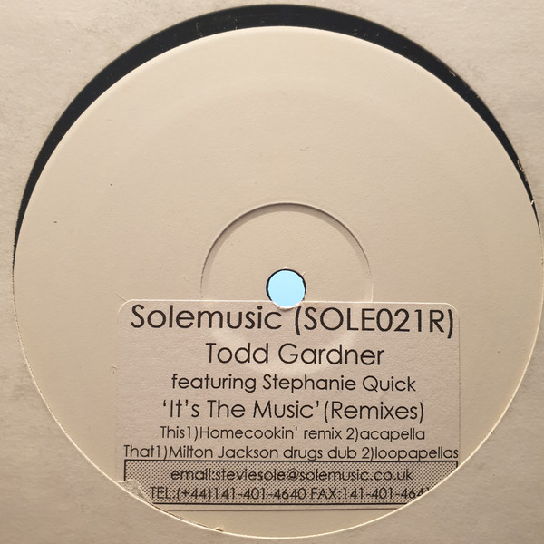 Todd Gardner - It's The Music (Remixes) | Sole Music (SOLE021R)