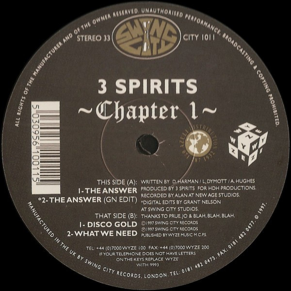 3 Spirits - Chapter 1 | Swing City Records (CITY 1011) - main