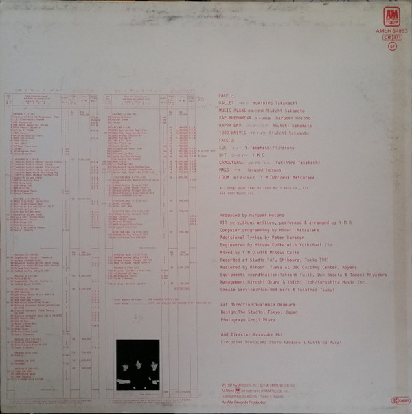 Yellow Magic Orchestra - BGM | A&M Records (AMLH 64853) - 2