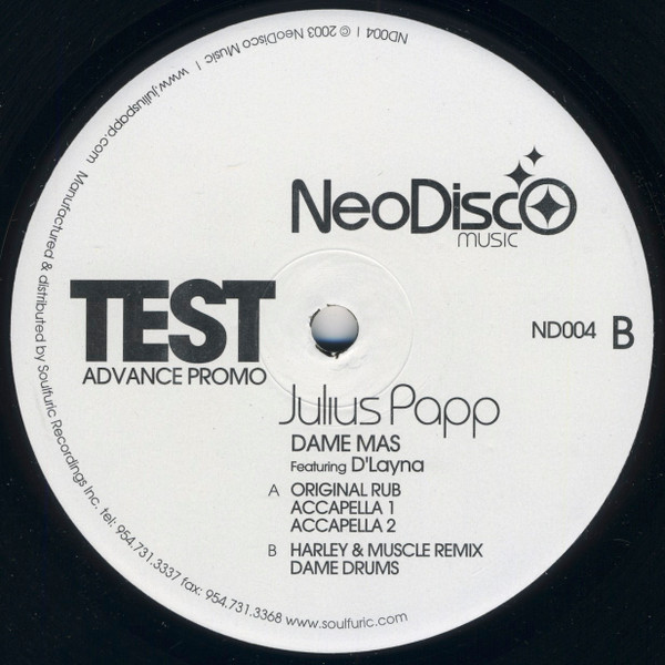 Julius Papp - Dame Mas | NeoDisco Music (ND 004) - 2