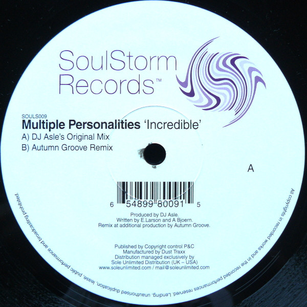 Multiple Personalities - Incredible | Soulstorm Records (SOULS009) - main Multiple Personalities - Incredible | Soulstorm Records (SOULS009) - main