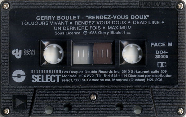 Gerry Boulet - Rendez-Vous Doux [Cassette] | Disques Double (DO4 30005) - 4
