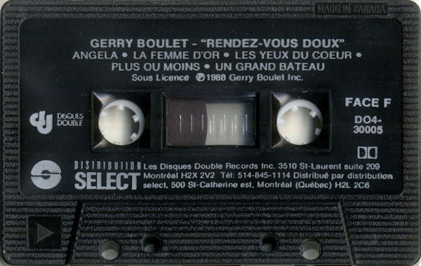 Gerry Boulet - Rendez-Vous Doux [Cassette] | Disques Double (DO4 30005) - 3
